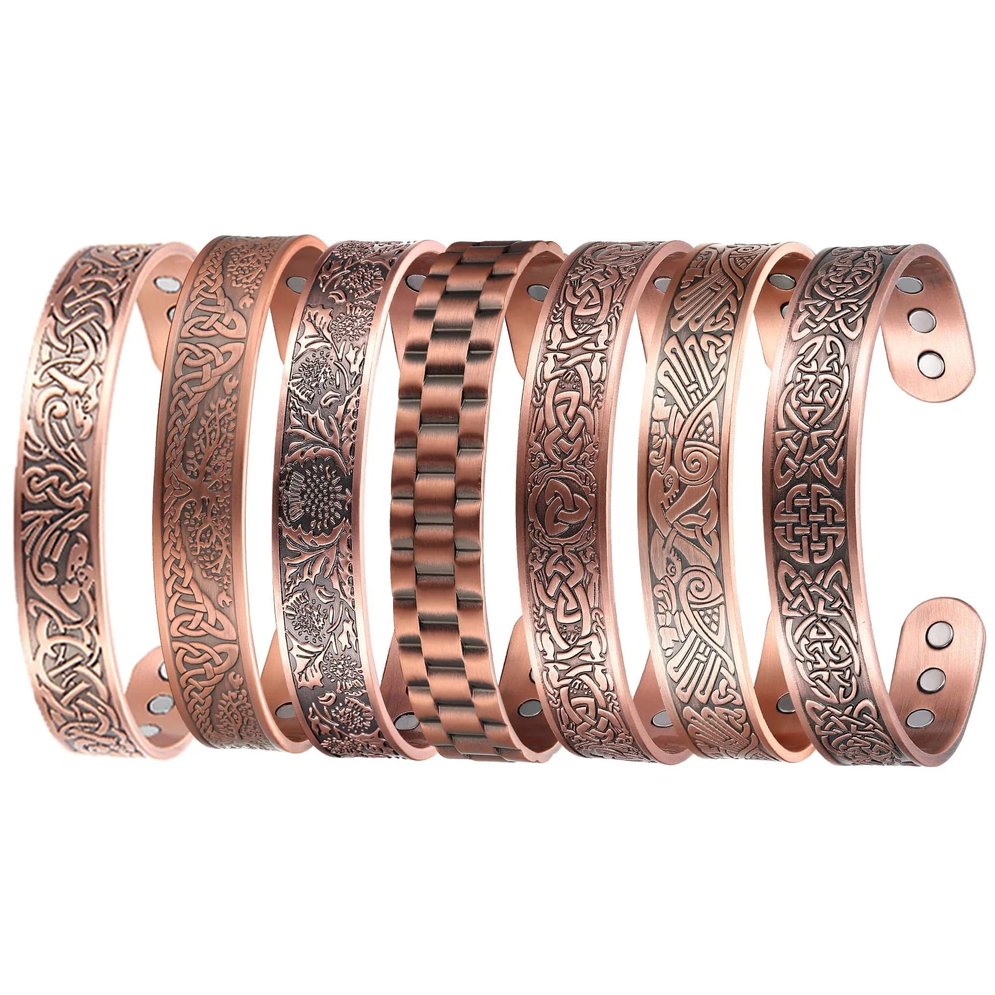 BioMagnetic Jewelry Fashion Magnetic Adjustable Cuff Bangles 99.99% Pure Copper Energy Bracelets Healing Homme Men Fashionable