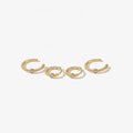 LOZRUNVE Bohemian 925 Sterling Silver Gold Plated Bead Huggie Earring Ear Cut Set Jewelry