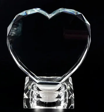 Wholesale Heart Shaped Blank Crystal Photo Frame Custom Laser Engraved logo 3d Photo Frame for Anniversary Gift