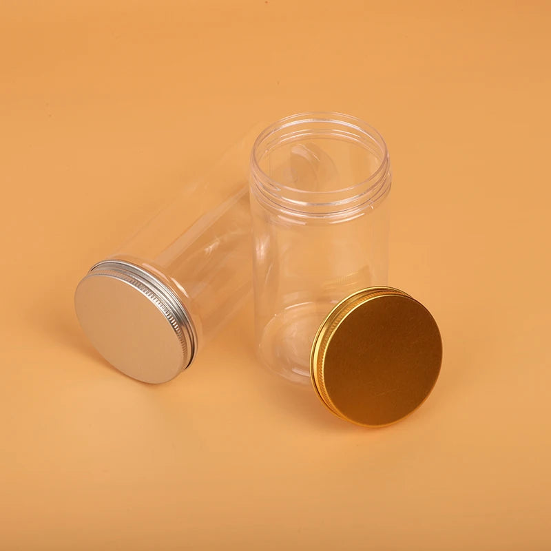 In Stock Food Honey Cookie Food Jar With Lid Clear PET Spice Plastic Jar