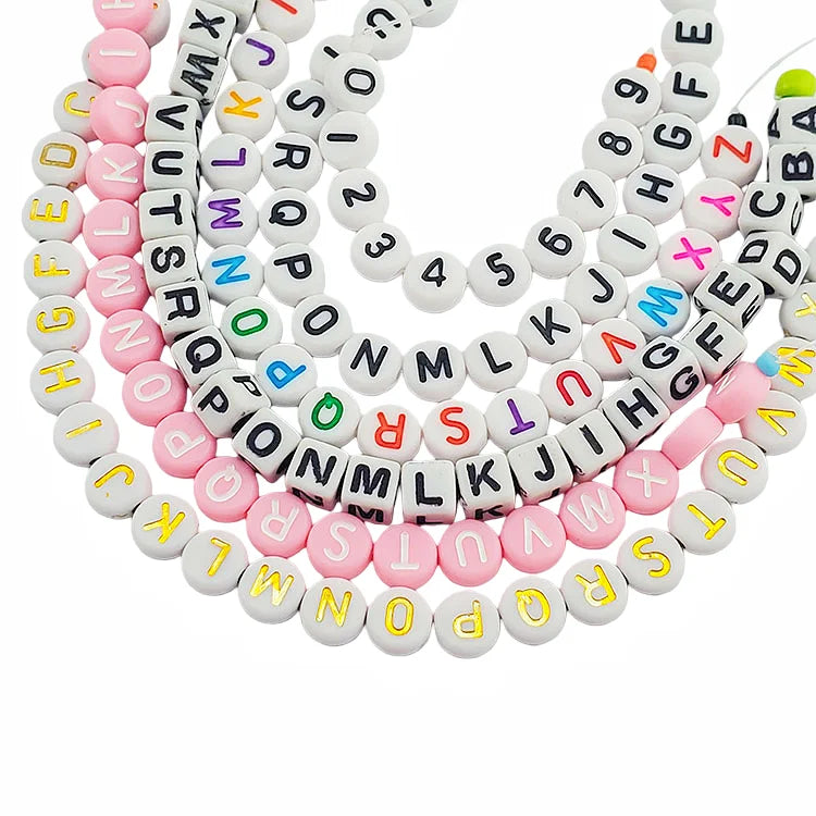 SB6262 Plastic Acrylic Letter Initial 4*7mm a to Z 26 Alphabet Loose Beads for Jewelry DIY Making