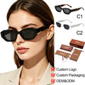 2026 Newest Handmade Uv400 Custom Logo Small Frame Trendy Personalized Design Full Frame Retro Premium Acetate Sunglasses Y2K