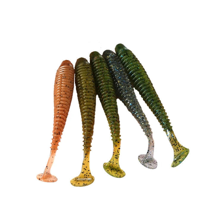 Newbility Wholesale 4.7inch 0.3oz 3D Eyes Paddle T-tail Swim Baits Soft Fishing Lure