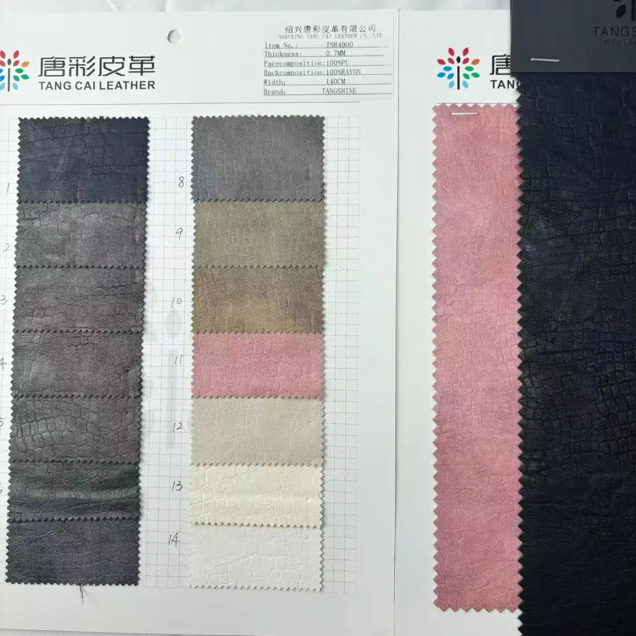 Latest Design Waterproof PU Synthetic Leather Fabric with Stone Pattern Rayon Backing for Jackets