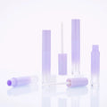 Yueshunxing 5ml Low MOQ Gradient Purple Round Purple Lid Transparent Bottle Empty Lip Gloss Tube With Brush