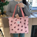 Sweet Cartoon Shoulder Bag for Women Cute Stripe Ladies Travel Shopping Bags Large Capacity Girls Book Tote Reusable Handbags