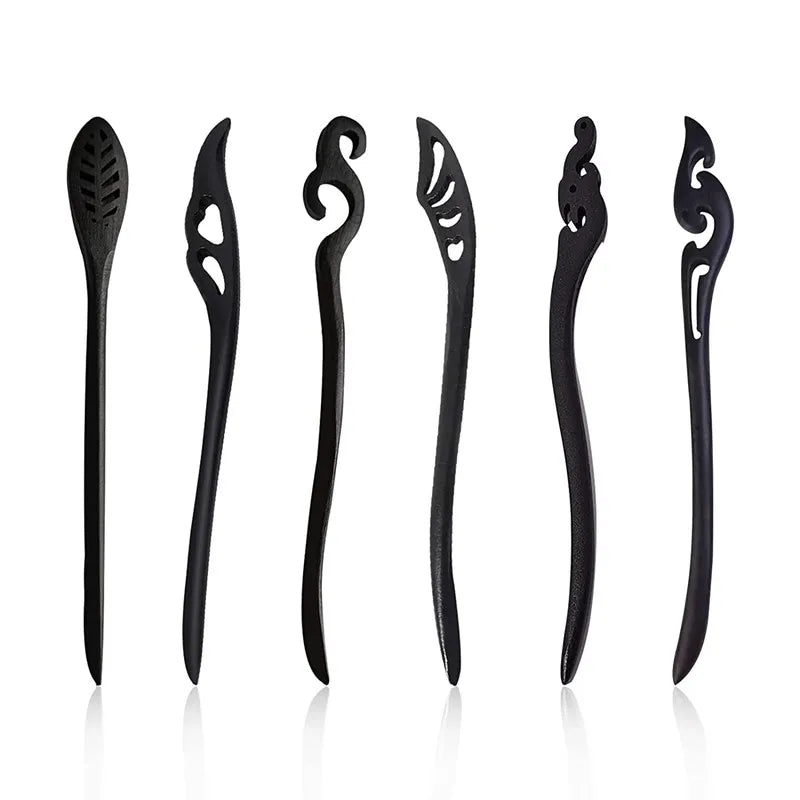 Handmade Ancient Chinese Japanese Hair Pins Fork Chop Sticks Chopstick Clip Wooden Hairpin Hair Sticks Accessories Women