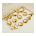 Stainless Steel 18K Gold Plated Geometric Hollow Big U Shape Earrings Waterproof Non Tarnish Hoop Buckle Earrings