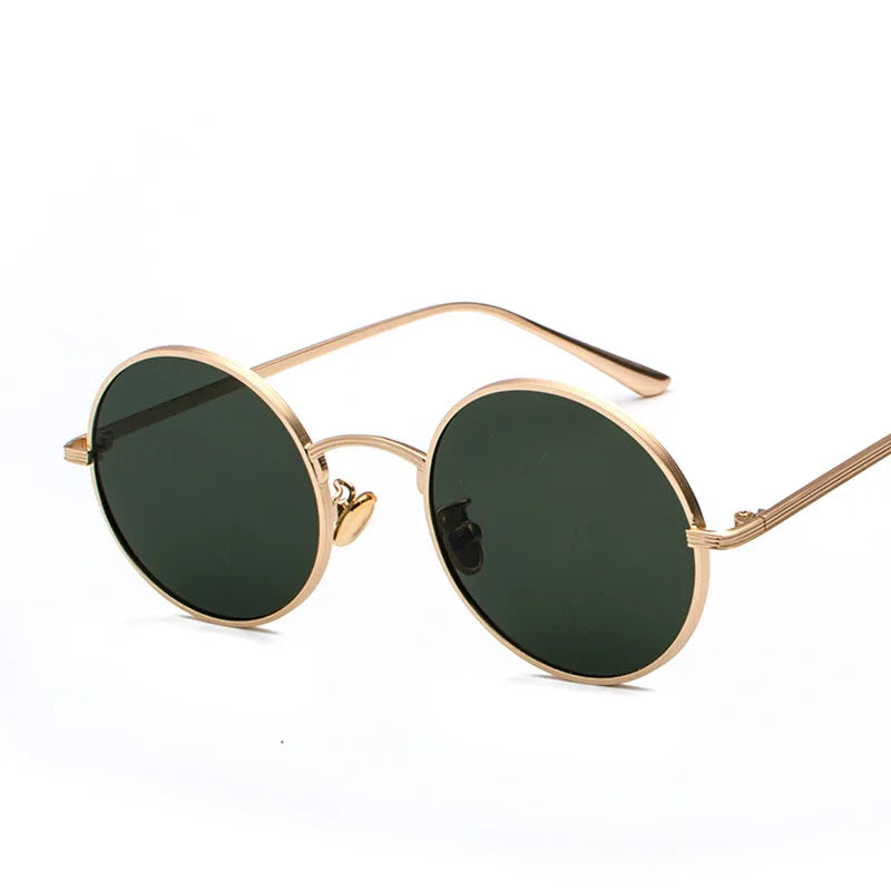 Fashion Round Custom logo Sun Glasses Cheap Black Mens Metal Frame Vintage Sunglasses for Ladies Luxury 2026
