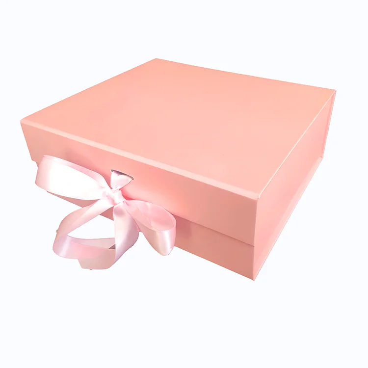 Custom Luxury Wig Folders Foldable Magnetic Closure Ribbon Fastener Matt Lamination Embossing UV Coating Handmade Cosmetics Grey