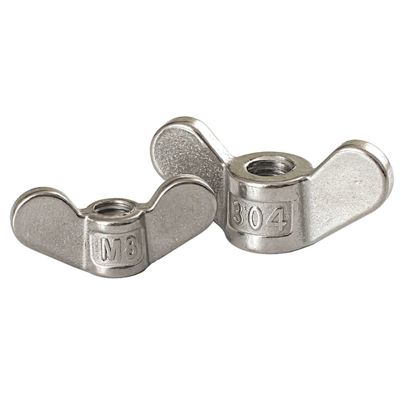 Butterfly Wingnuts 304 Stainless Steel Class 8.8 Self-Locking Hand Twist Tightening Ear Wingnuts