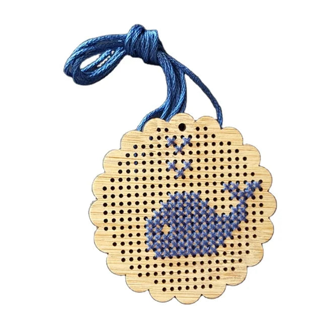 Laser Cut Wooden Whale Cross Stitch for Home Decoration