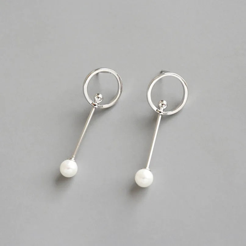 Shell Pearl Drop Earrings 925 Sterling Silver Bling Earings