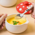Heat-resistant Funny Small Mushroom Baking Bowl Kid Soup Bowl Stew Pot Ceramic Steamed Egg Bowl With Lid
