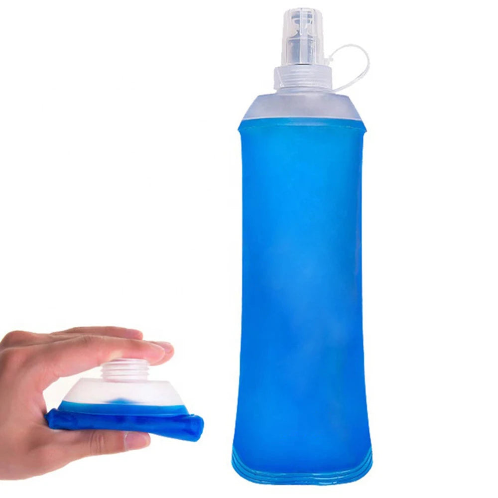 W112 Folding Water Bottles Hydration Flask 250Ml 500Ml Tpu Sport Running Foldable Collapsible Soft Water Bottle