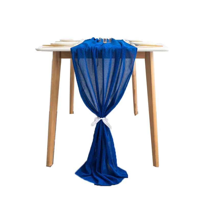 Blue Floral Decorative Table Runner for Banquets Parties Weddings Multicolor OEM Style Pattern Banquet Party Wedding Decoration