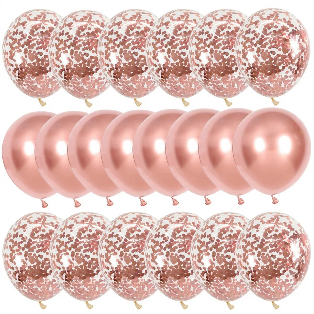 12 Inch Latex Color Rose Gold Set Birthday Party Wedding Decoration Anniversary Global Baby Shower Metallic Confetti Balloon