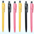 Custom Wholesale Cheap Assorted Color Retractable 0.5mm Black Blue Ballpoint Pen Ad School Office Stationery Supplies