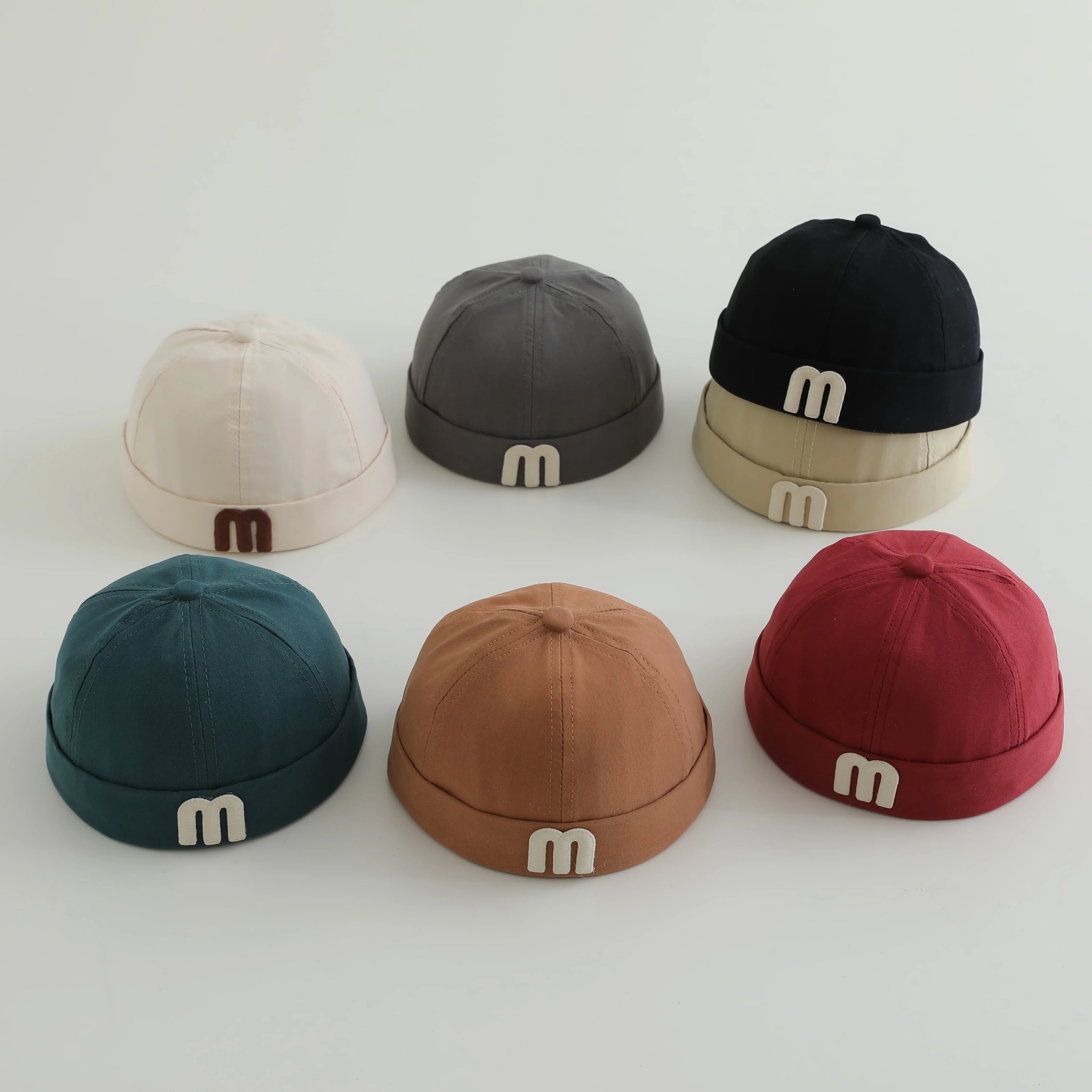 New Spring Style Contracted Design Letter Labeling Warm and Breathable Kids' Hat Baby Brimless Cap
