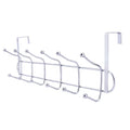 Metal Over the Door Hooks Plating Chrome Hooks Sliver Double Row 6 Hooks Clothes Wall Hanger