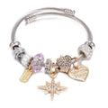 DIY Stainless Steel Charm Bracelet Star Love Crown Beads Bracelets Jewelry Accessories Wholesale for Women Girls