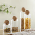 Factory RTS Vertical Stripe Borosilicate Glass Tea Coffee Sugar Canisters Sets with Bamboo Lid for Food Storage Cookie & Jelly