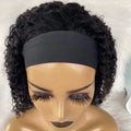 Stock 10"-30" Virgin Unprocessed Human Hair Natural Color Afro Headband Kinky Curly Wigs for Black Women