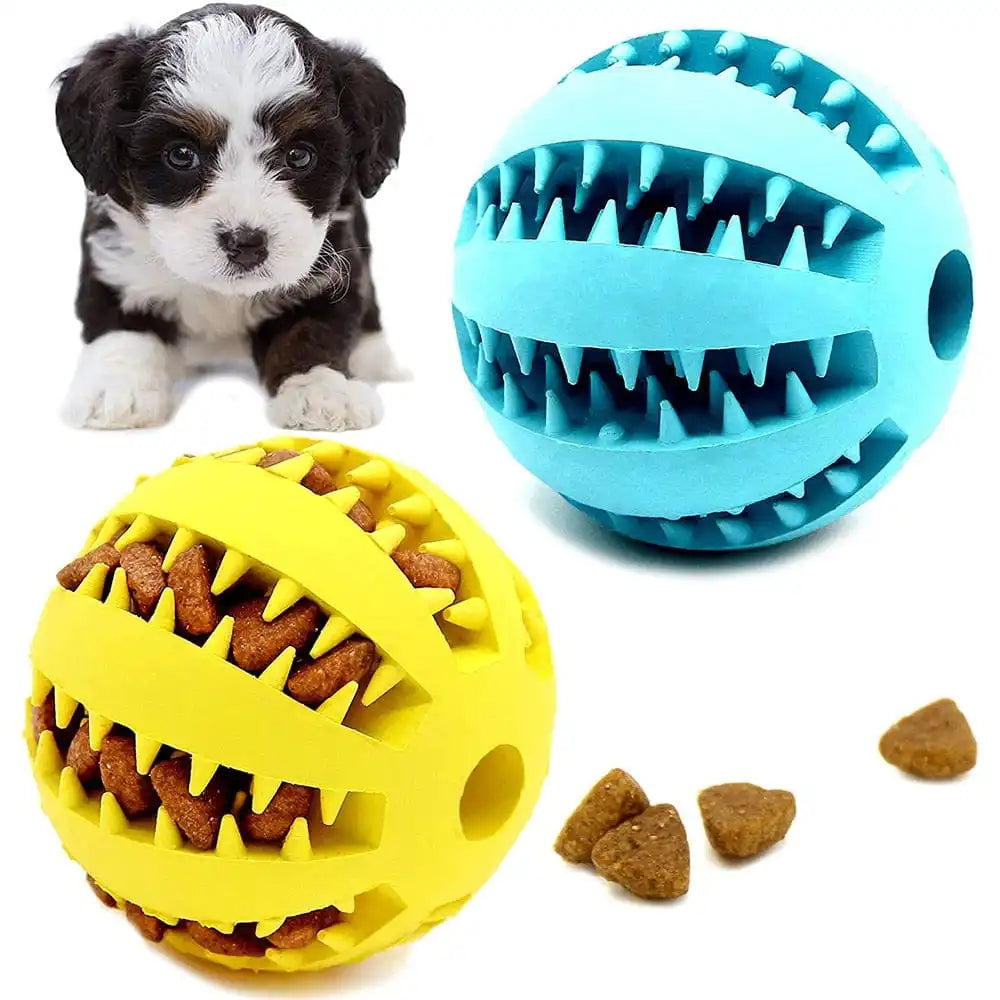Magic Rolling Dog Ball Eco-Friendly Interactive Dog Toy Slow Feeder Chew Rubber Treat Dispenser
