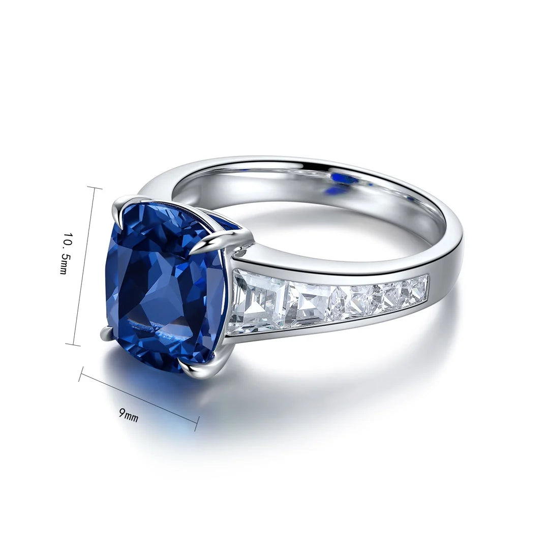 Hot Trend Customized S925 Silver Lab Grown Sapphire Gemstone Ring Classic Style Wholesale Women Rings