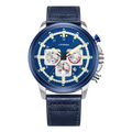 SINOBI Men's Alloy Quartz Watch Water Resistant Stainless Steel Band Glass Pointer Movement Luxury Leather Strap Multifunctional MegaBDM