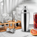 Bartender Accessories Stainless Steel Bartender Kit 12 Pcs Cocktail Set 750 ml Cocktail Shaker Set With Bamboo Stand