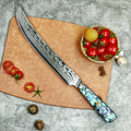Damascus Classic Innovation Series 10 Inch Slaughter with Abalone Shell Handle