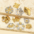 Wholesale Cross Flower Set Zircon DIY Pendant Ladies Geometric Crown Charms for Jewelry Making 18k Gold Stainless Steel Pendant