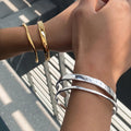 Fashion 18K Gold Stainless Steel Bangle Bracelet 5pcs Set Gold Silver Color Bangles Bracelets Women