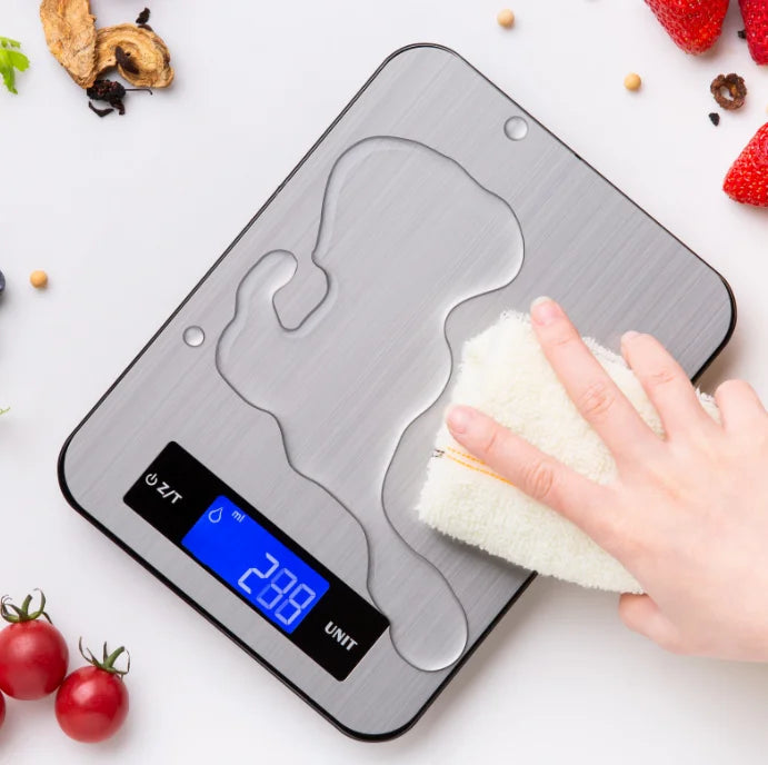 Factory Wholesale Digital LCD Stainless Steel Kitchen Food Scale 10kg 1g Capacity with Lid and Tray