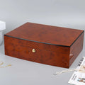 SUNDO Luxury Rectangle Wooden Velvet Travel Jewelry Storage Box with Mirror Portable for Storage