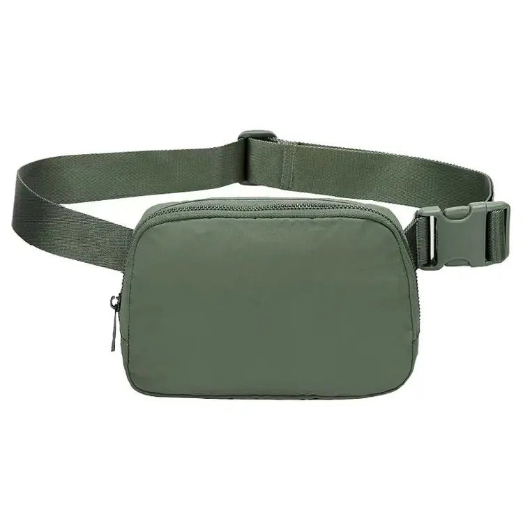 Women's Custom Print Fanny Pack Waist Bag Green Hiking Outdoor Sport Run Side Chest Bum Belt Zipper Fashionable for Travel Run