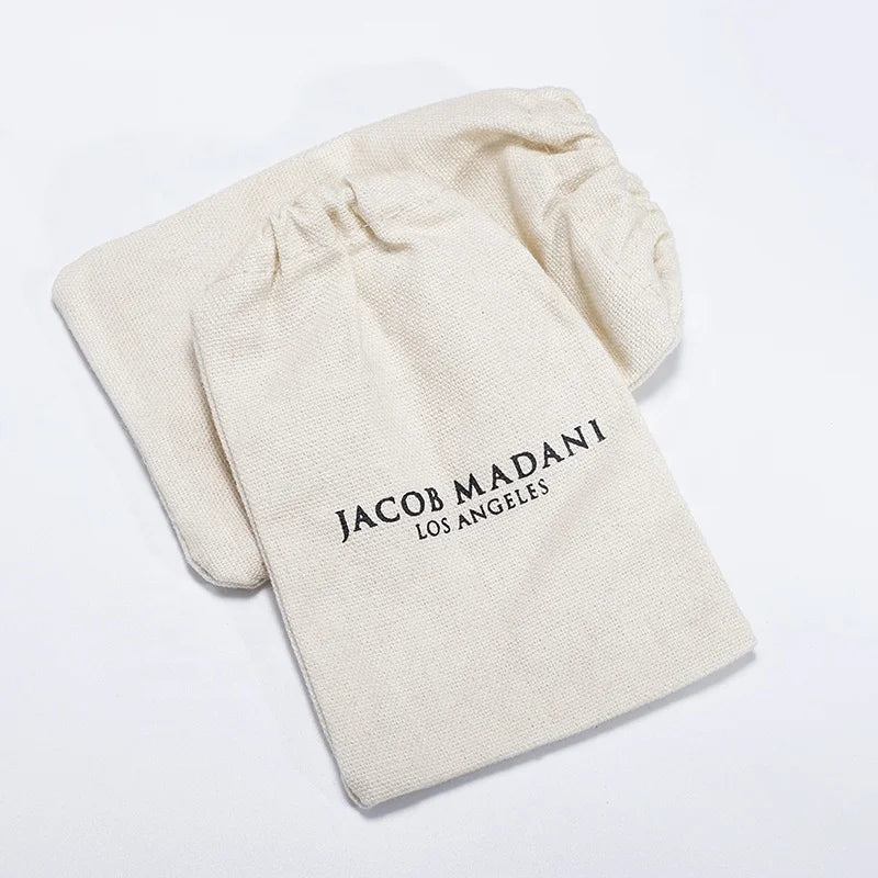 Customizable Black Canvas Cotton Drawstring Bag Personalized Mobile Phone and Jewelry Pouch Textile Packaging