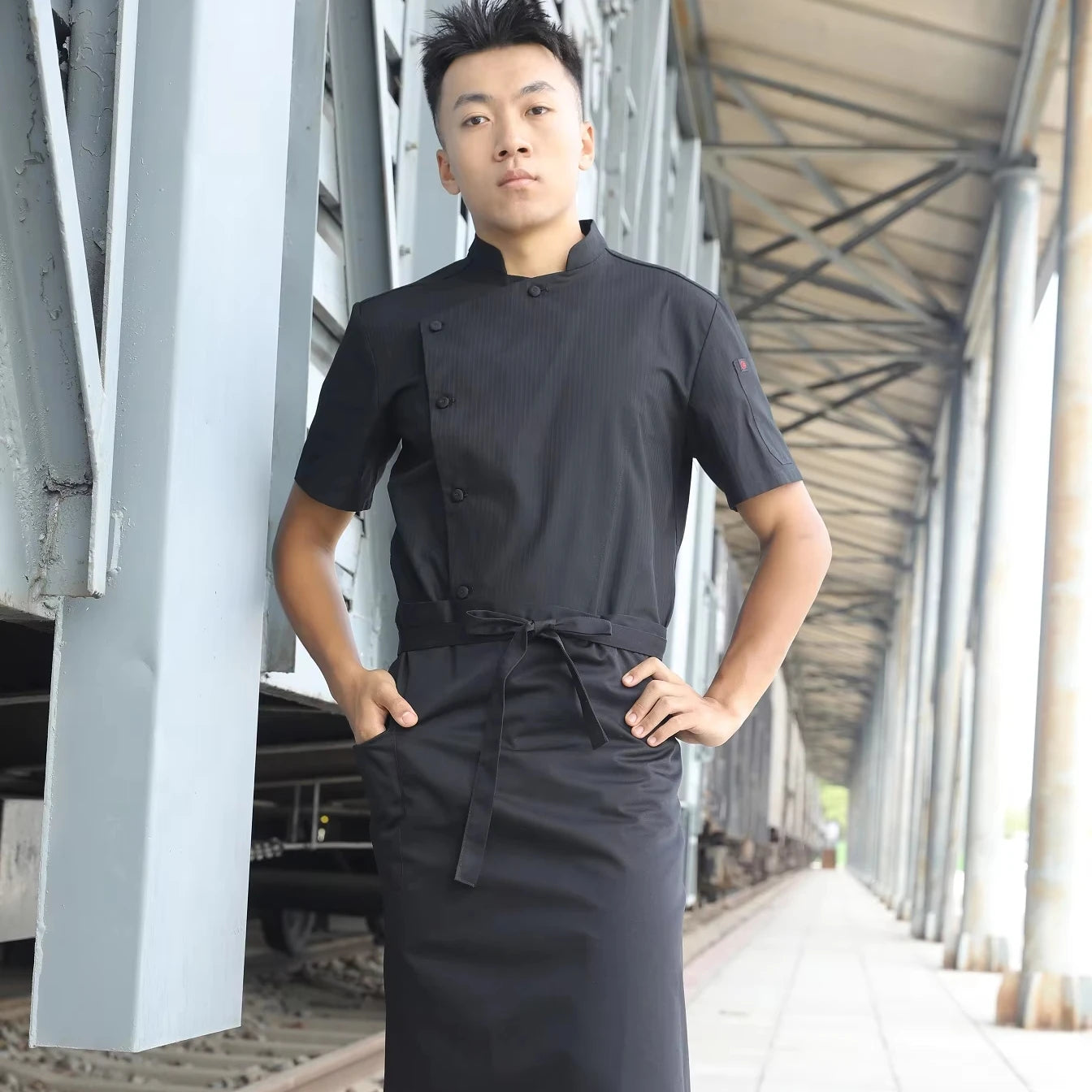 CHECKEDOUT Premium Quality Short Sleeve Uniformes Chef Wears Coat and Chef Uniform Jacket for Hotel and Restaurant
