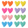 Korean Trendy Jewelry for Women Romantic Frosted Heart Acrylic Stud Earrings in Candy Colors Simple Sweet Heart for Dating Gift