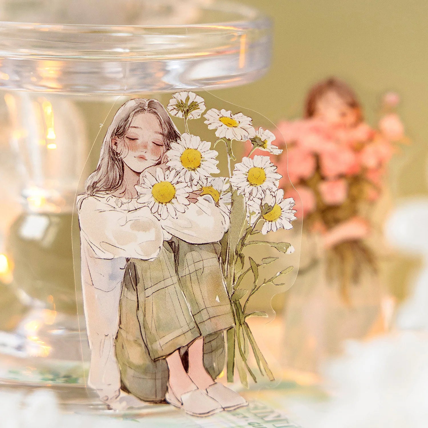 30 PET Stickers Per Package Flower Bouquet Girl Series Teenage Flower Handbook DIY Decorative Stickers 4 Models