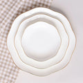Solhui Western Dinnerware Tableware Set Luxury European Style High-grade Dinner Set Gold Rim Bone China Ceramic Plates Dishes