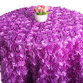 Nice Looking Purple Satin Rosette Table Cloth  Overlay  Wedding Tablecloth