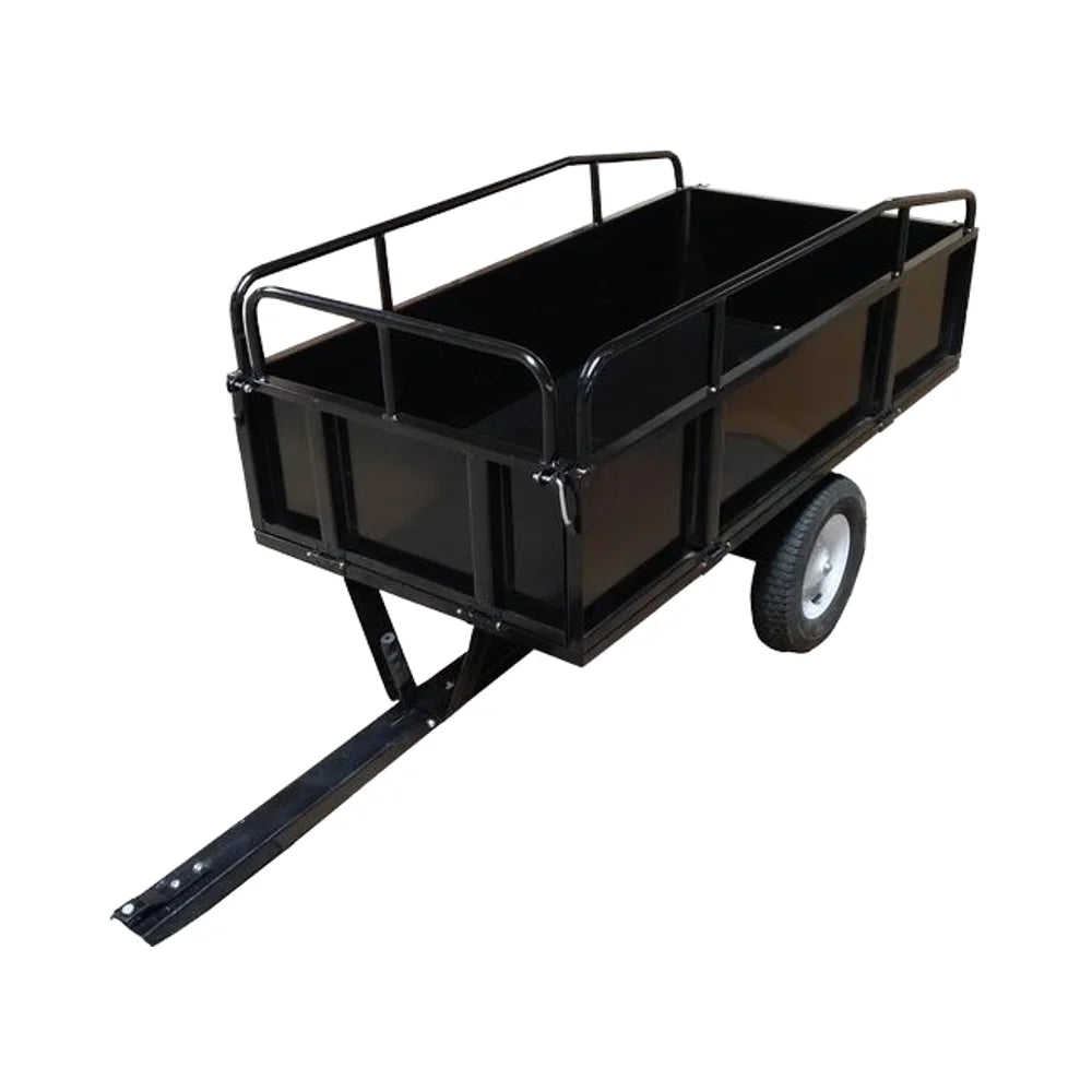 500KG 17 CUFT Steel Powder Coated Universal Coupler Durable Flat Bed Heavy Load ATV/UTV Garden Dumping Trailer Good Price