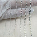 Bulk Non Tarnish Thin Diamond Cut Real 925 Sterling Silver Chain Roll by the Meter