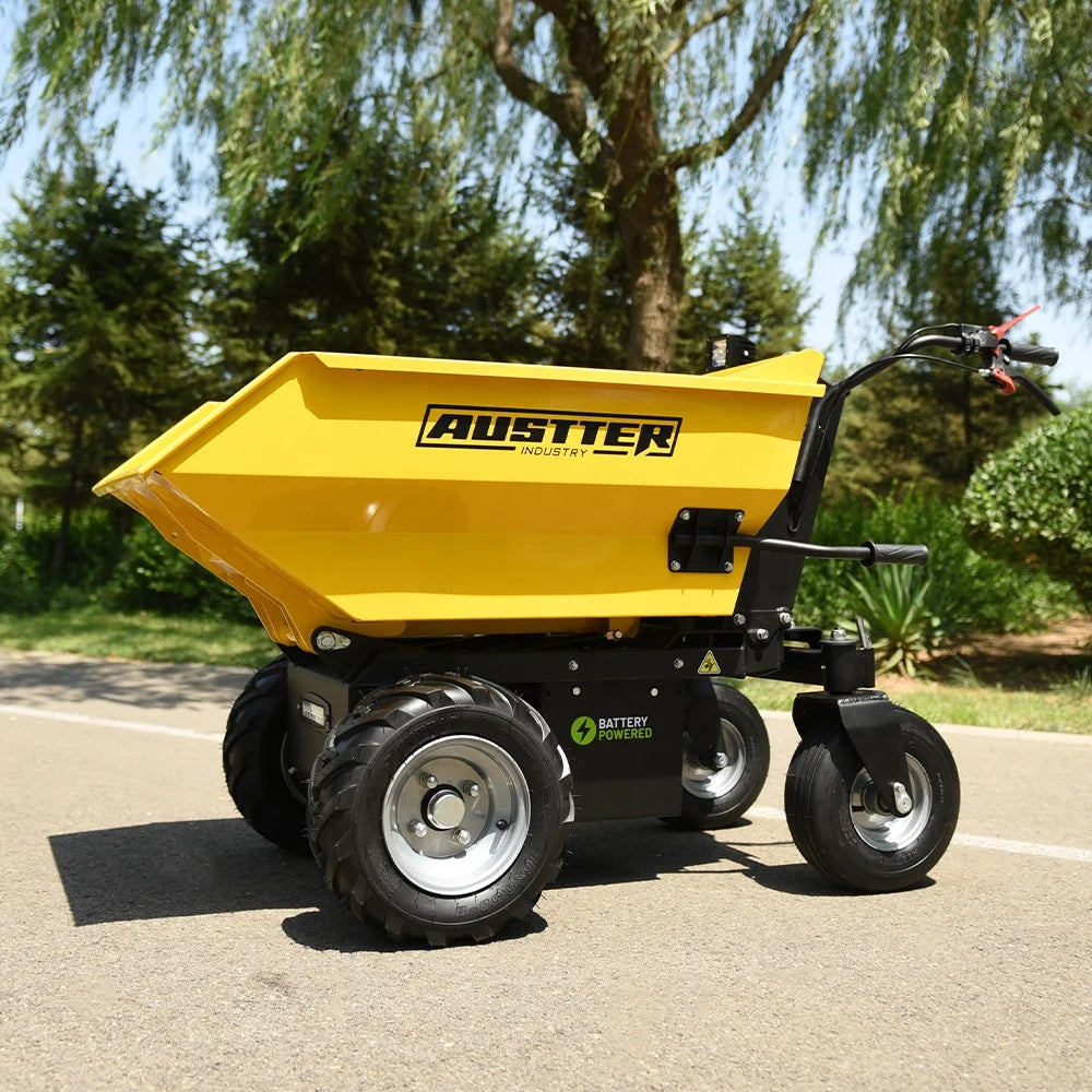 AUSTTER 500KG Electric Powered Wheel Barrow 4X4 Electric Mini Dumper Electric Powered Wheel Barrow