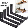 7.25*4*1.5inch Heavy Duty Floating Wall Brackets Industrial Metal J-Shaped with Lip Powder Coated Black