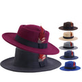 Unisex Classic Fedora Bulk Color Fedora Top Hats Church Hats Lady Women With Big Wide Brims
