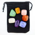 SC Wholesale Healing Raw Crystal Yoga Energy Stone Ornament 2cm 3cm Irregular Colorful Natural 7 Chakra Stones with Velvet Pouch