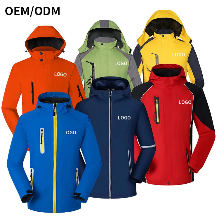 Custom Outdoor Men's Jackets Zip up Reflective Softshell Winter Sports Tactical Hunting Jacket Waterproof Windbreaker Jackets